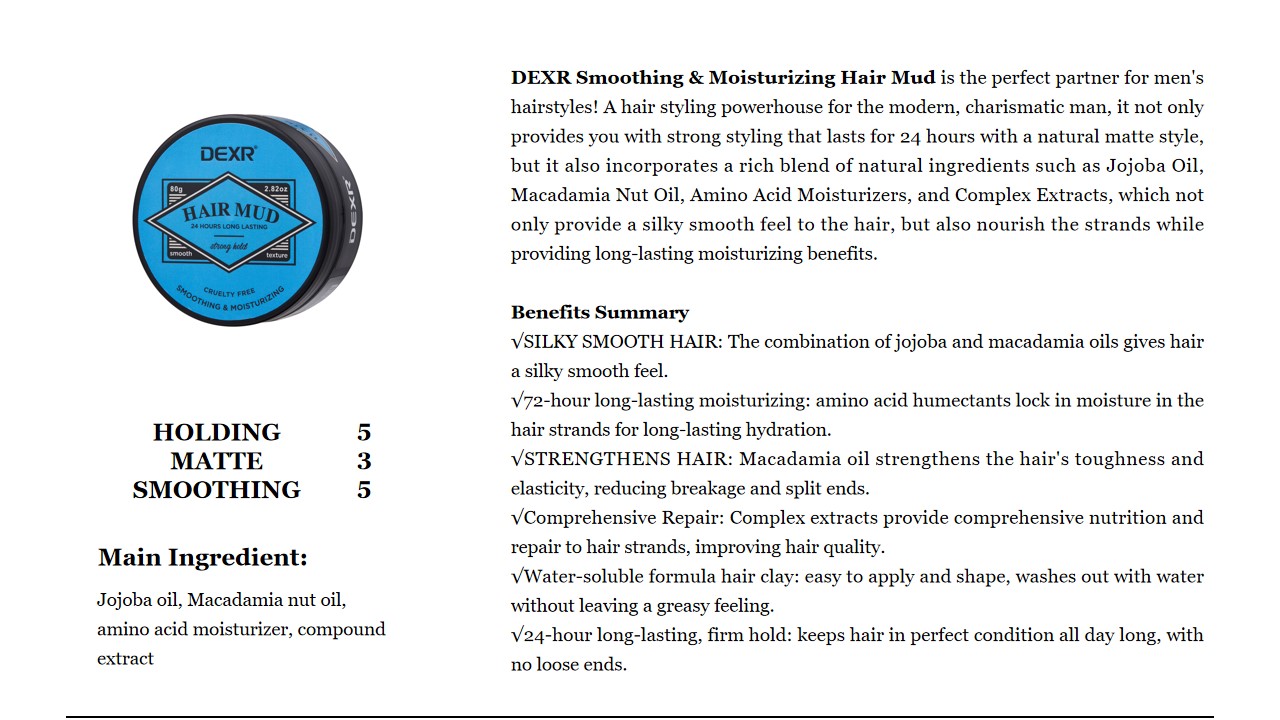 7 DEXR Smoothing & Moisturizing Hair Mud