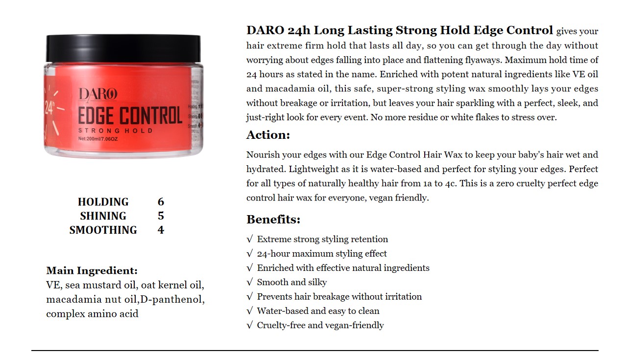 13 DARO 24h Long Lasting Strong Hold Edge Control