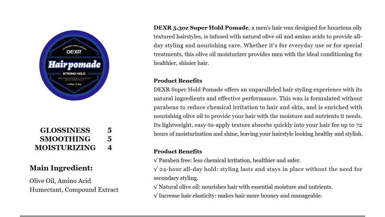 4 DEXR 5.3oz Super Hold Pomade