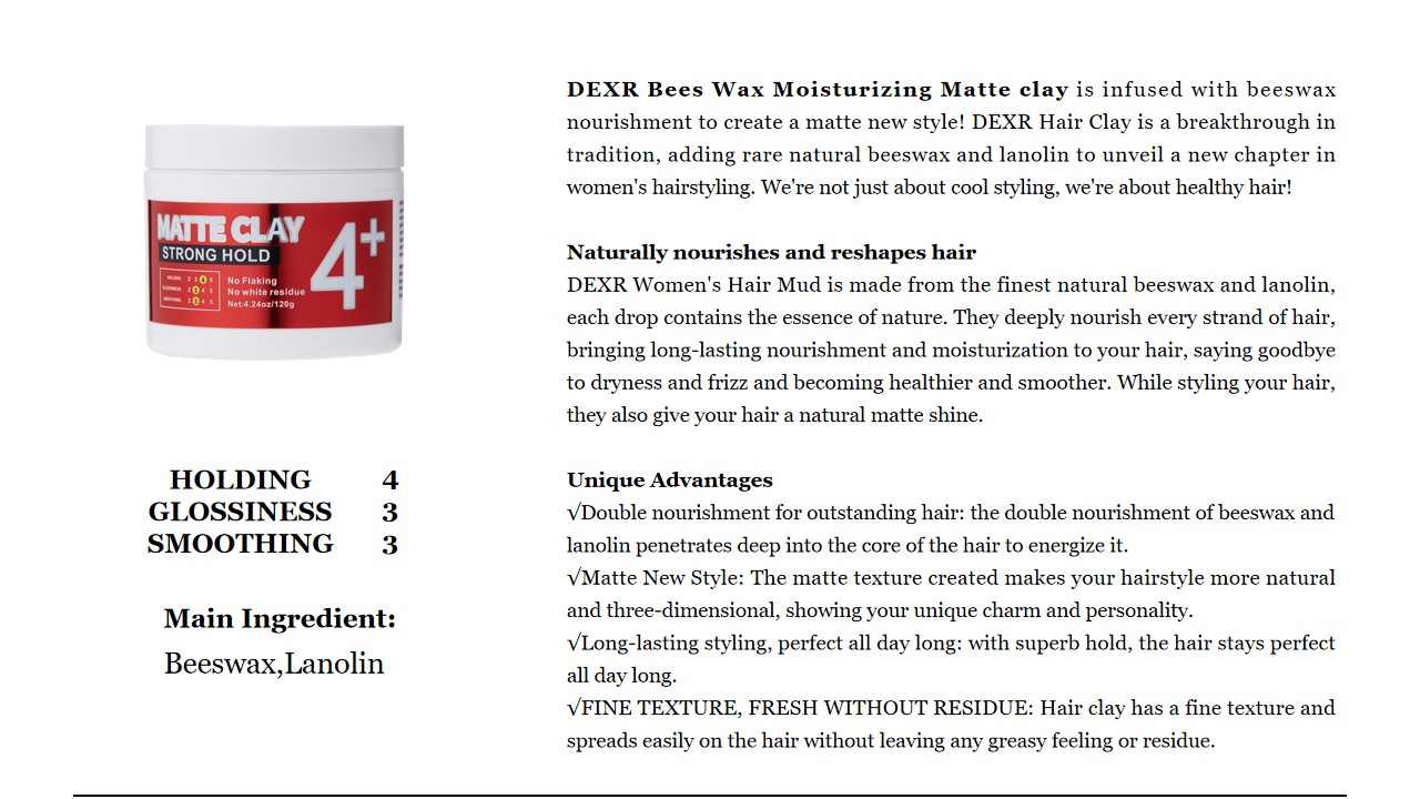 31 DARO Bees Wax Moisturizing Matte clay