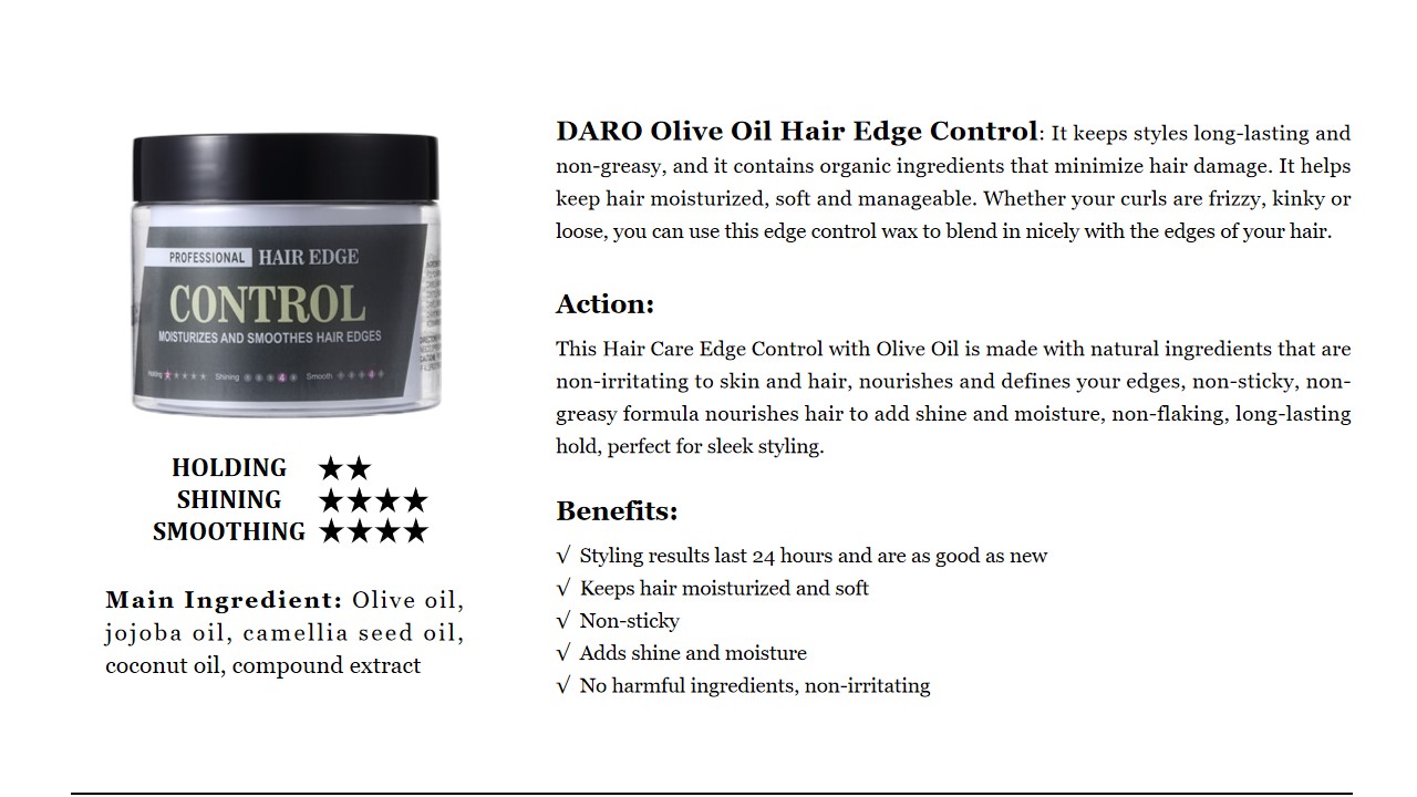 2 DARO Olive Oil Hair Edge Control