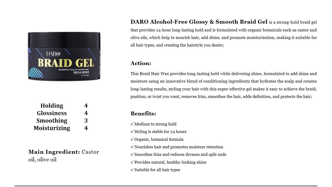 5 Alcohol-Free Glossy & Smooth Braid Gel 