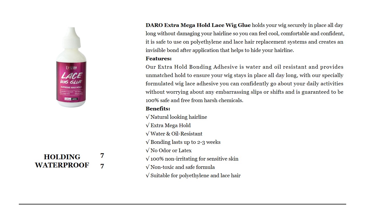 5 DARO Extra Mega Hold Lace Wig Glue