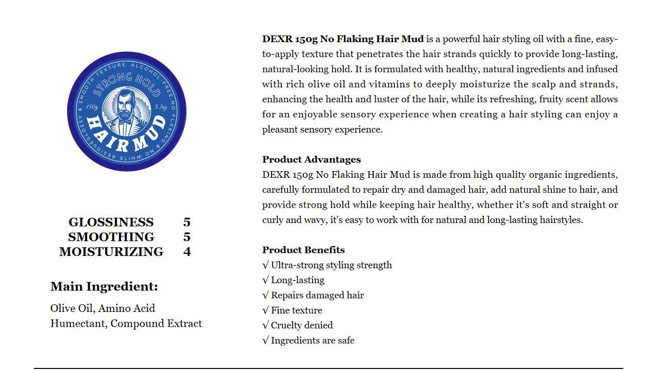 14 DEXR 150g No Flaking Hair Mud