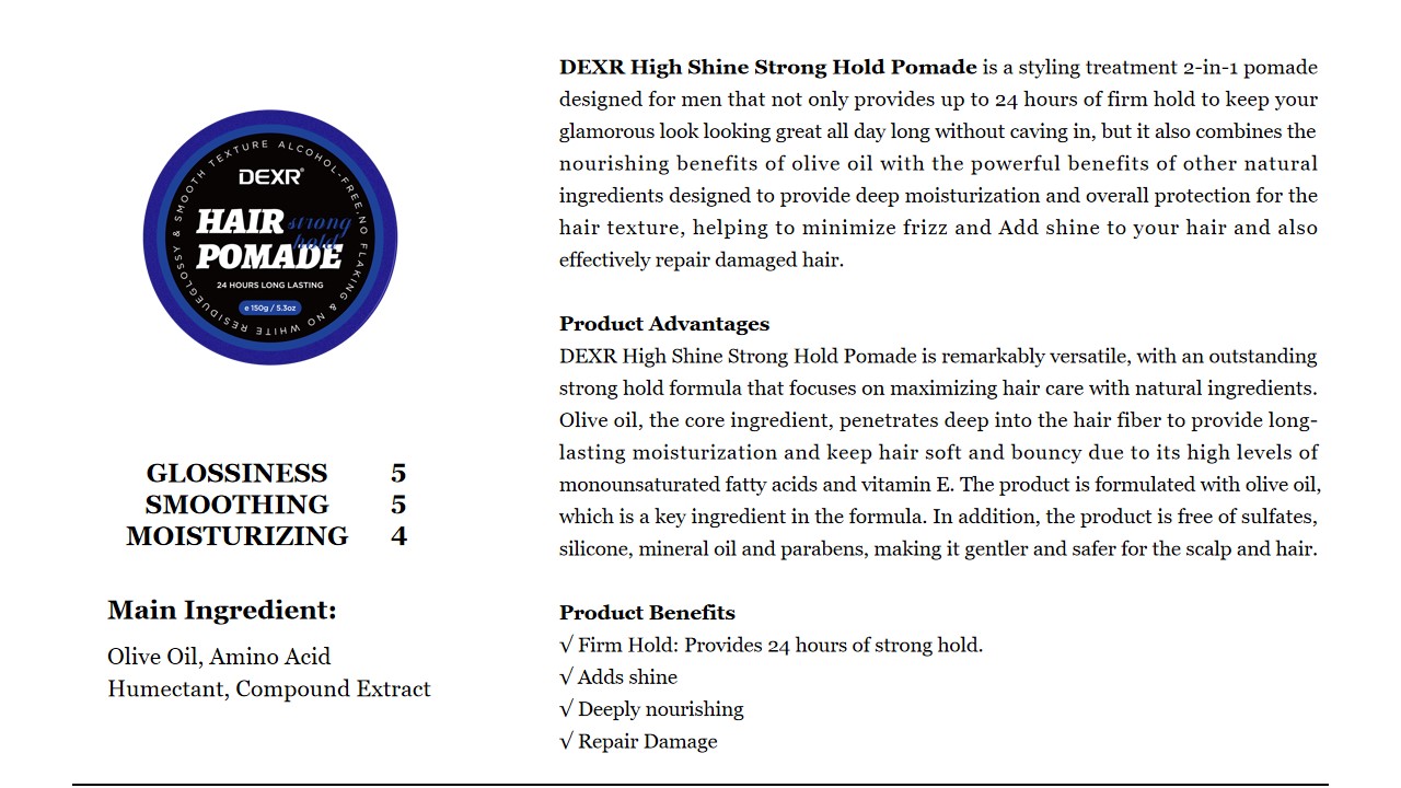 17 DEXR High Shine Strong Hold Pomade